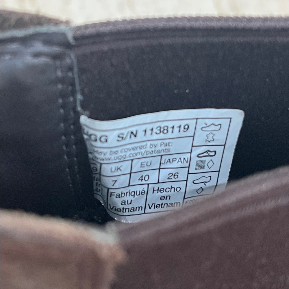 Womens Ugg Loxley Brown Nubuck Leather Platform Chelsea Ankle Boots Size 9 - Picture 11 of 11